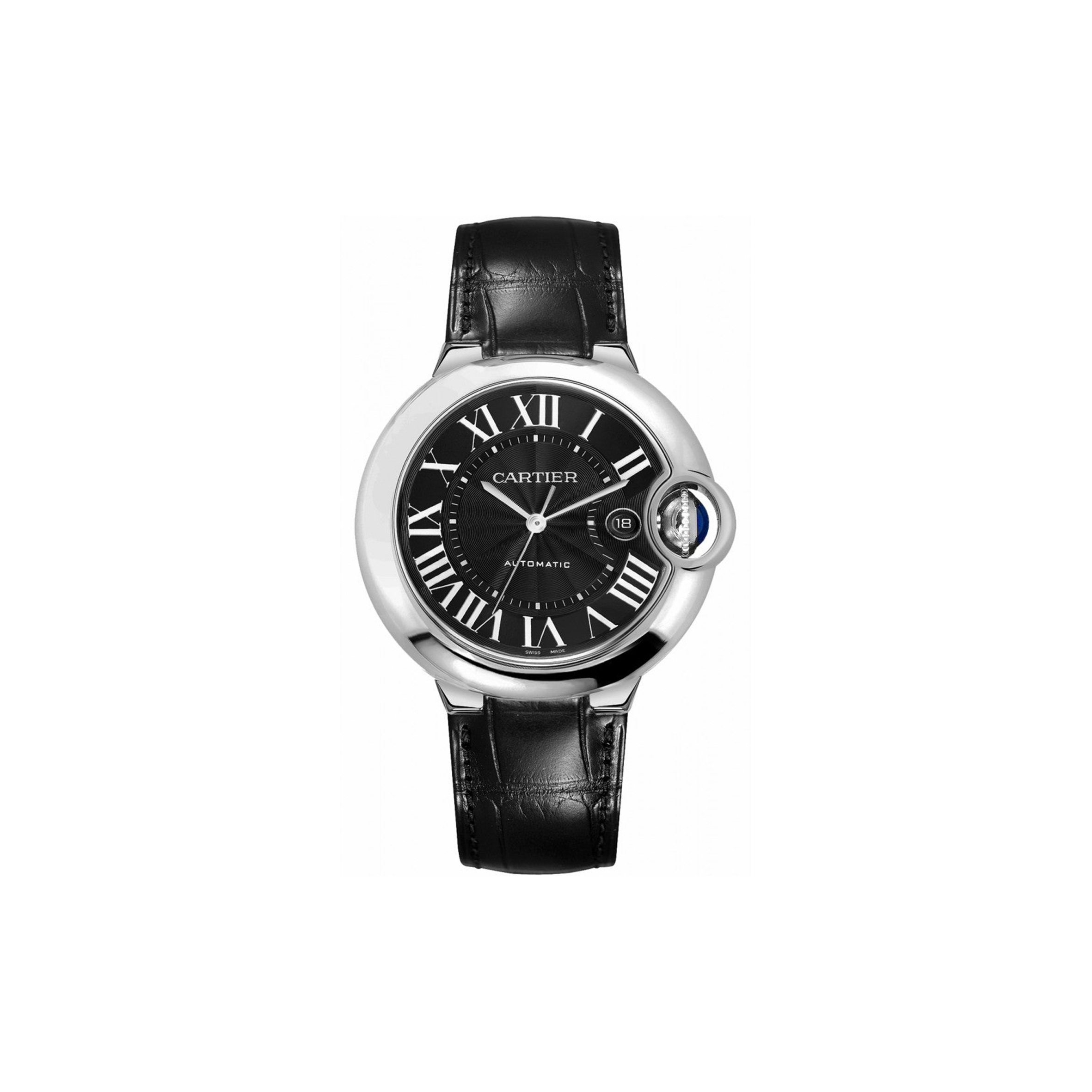 Ca*t*er ballon bleu series black leather strap watch wsbb0003